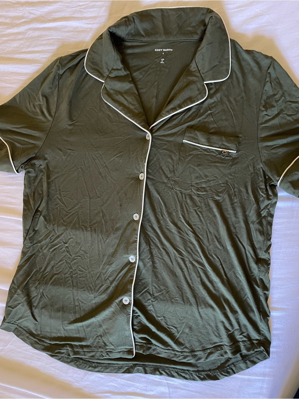 Cozy Earth Olive Short Pajama Set - Picture 2 of 8